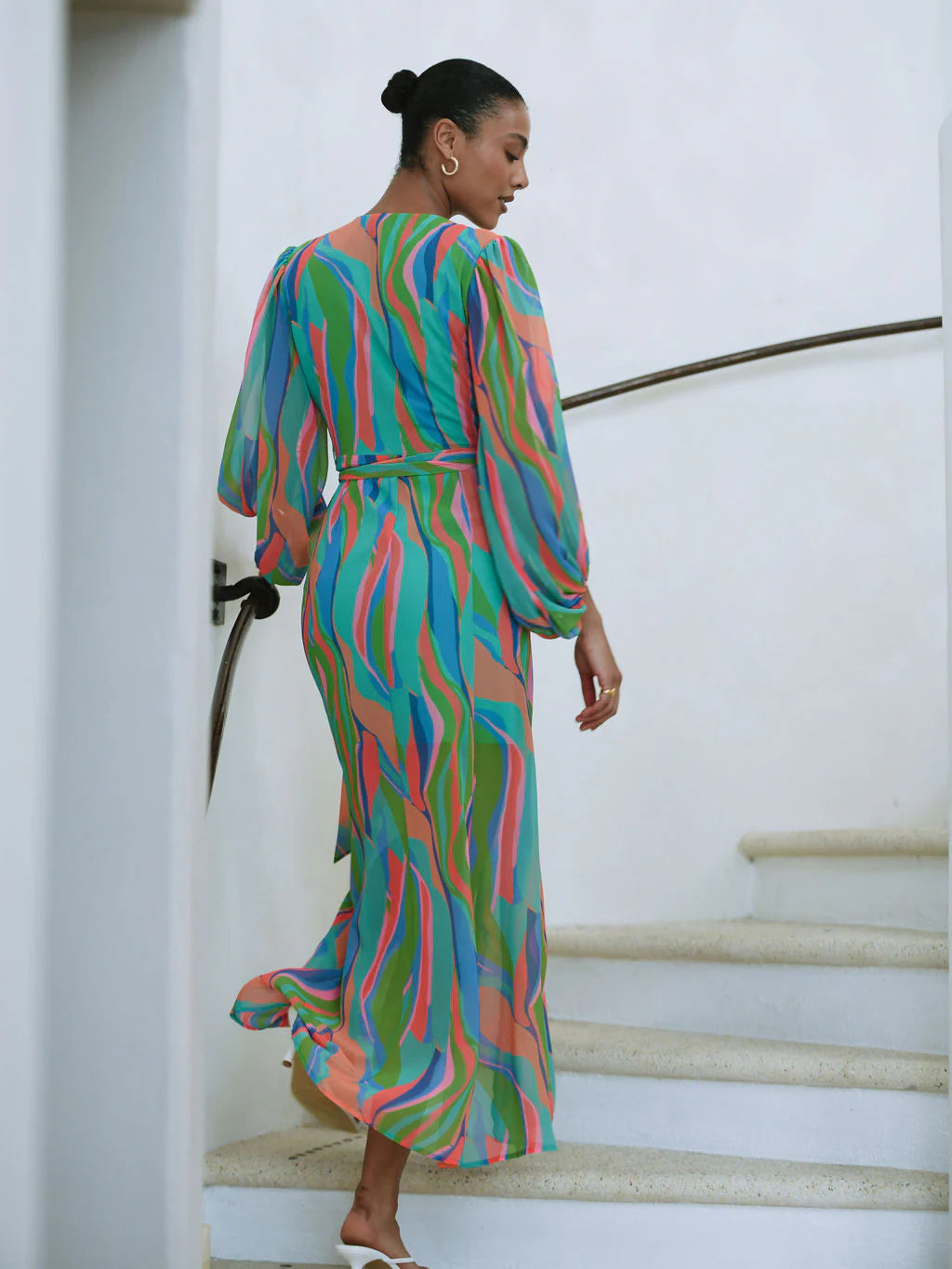 Lindie Dress- Vibrant Swirl