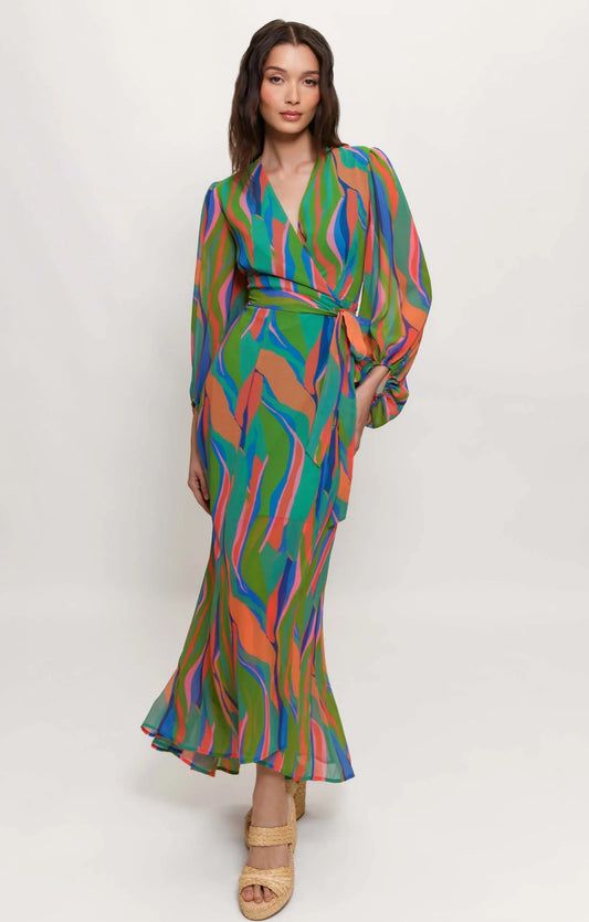 Lindie Dress- Vibrant Swirl