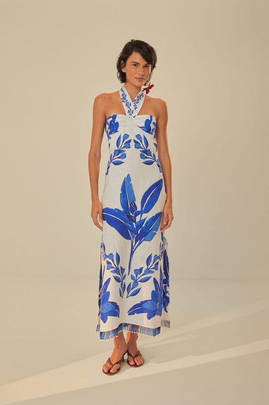 Blue Yard Off- White Sleeveless Maxi Dress