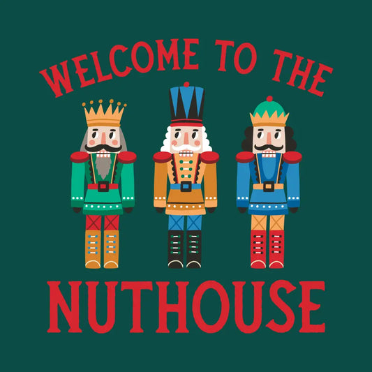 Welcome To The Nuthouse - Dk Grn Cocktail Napkins