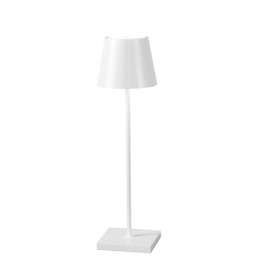 Drink Table Lamp Made of Metal with Battery Included with Di- White