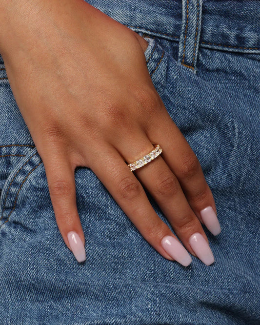 Lil Queen's Ring- Gold|White Diamondettes