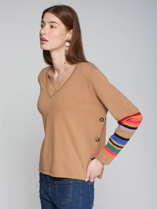 Knitwear Side Button Pullover Beige