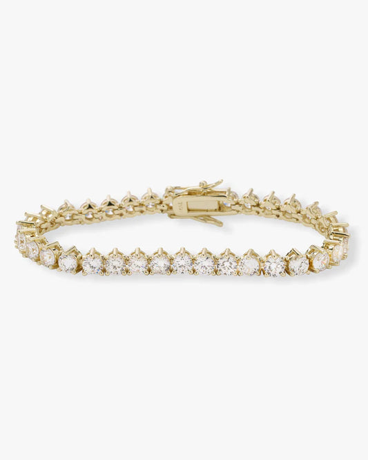 Mama Not Your Basic Tennis Bracelet- Gold|White Diamondettes