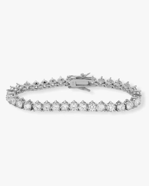 Mama Not Your Basic Tennis Bracelet- Silver|White Diamondettes