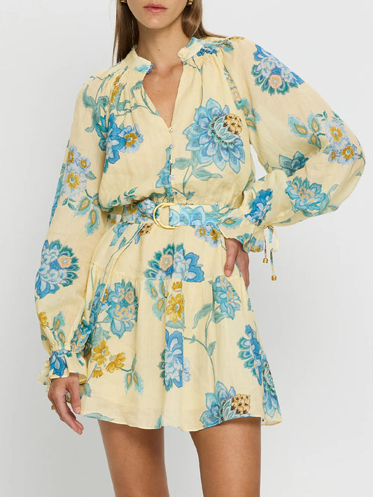 Giselle Blouson Sleeve Mini Dress