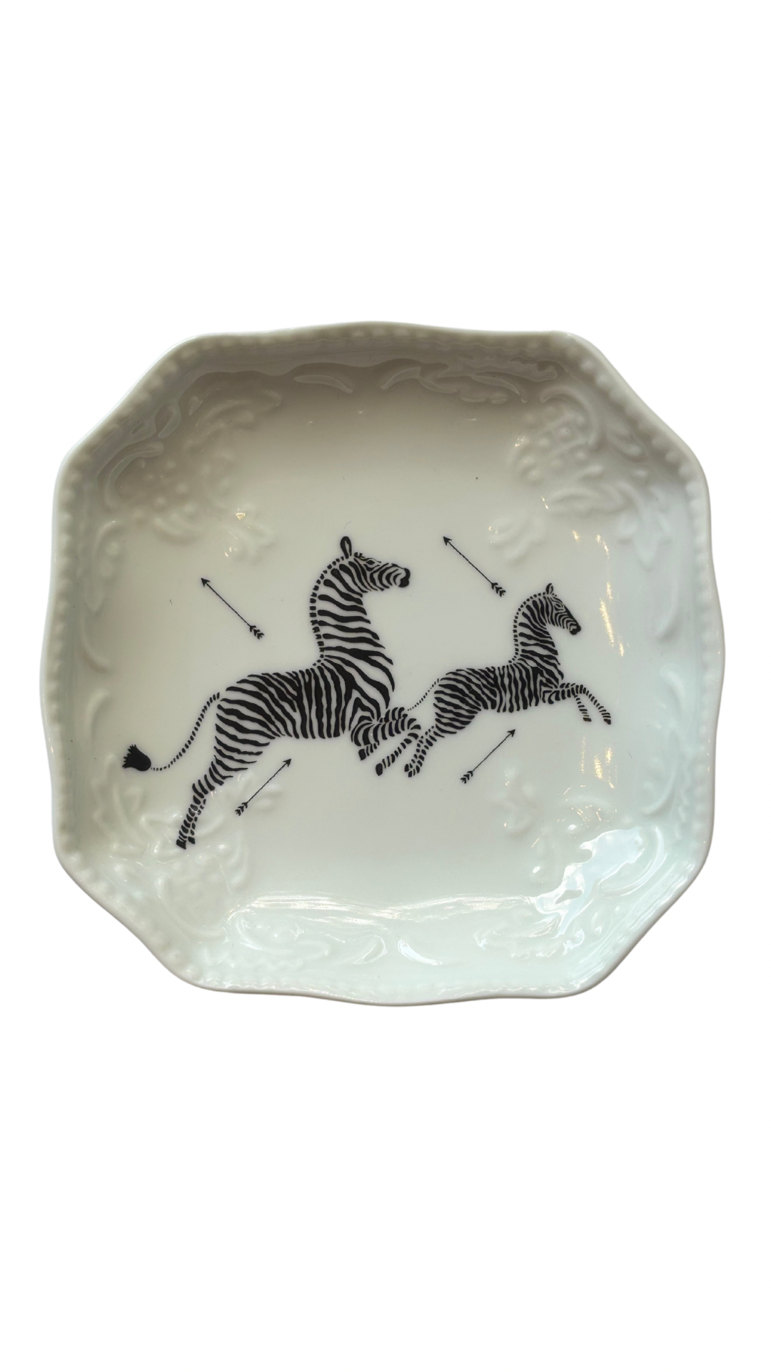 Chinoiserie Zebras Bon Bon Plate