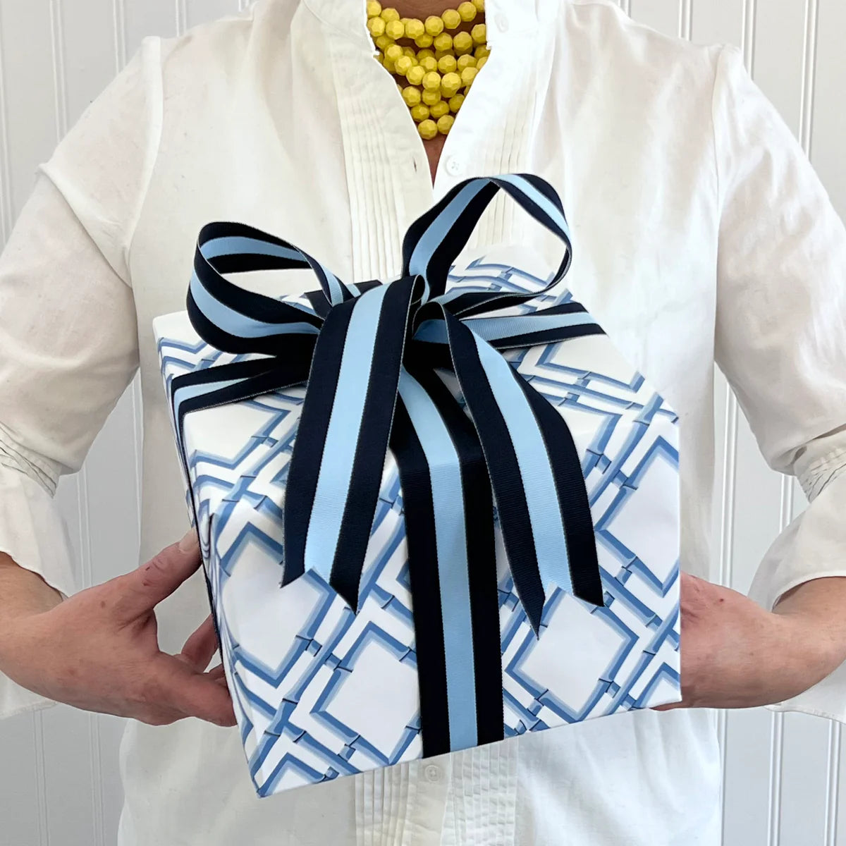 Gift Wrap Sheets- Bamboo Trellis Blue
