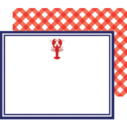 Flat Notecard Set- Lobster