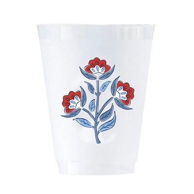 Red Flower / Shatterproof Cups