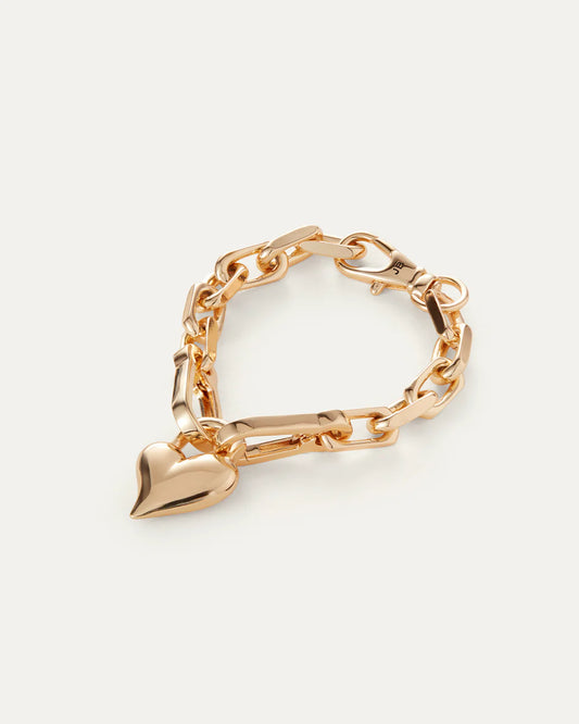 Padlock Heart Chain Bracelet- Gold