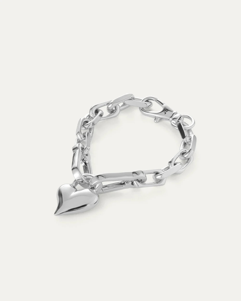 Padlock Heart Chain Bracelet- Silver