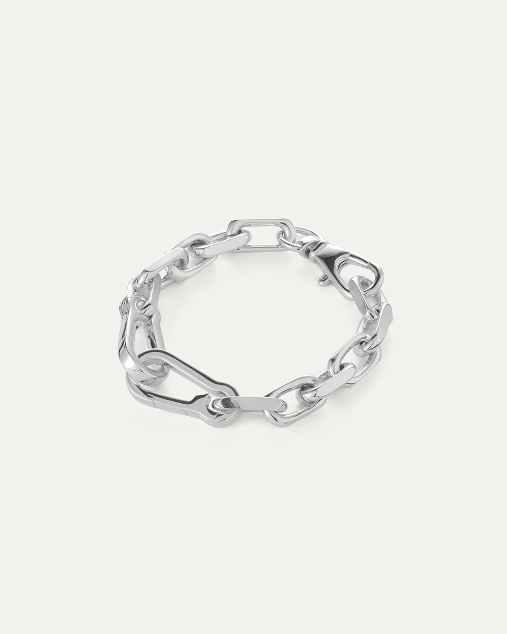 Padlock Heart Chain Bracelet- Silver