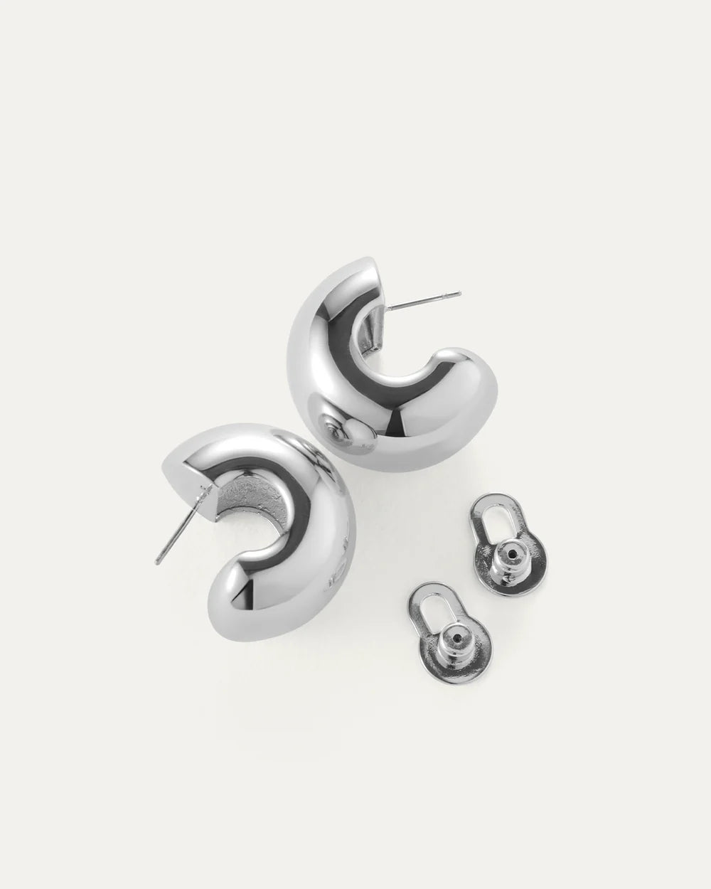 Gemma Hoop Earrings-Silver