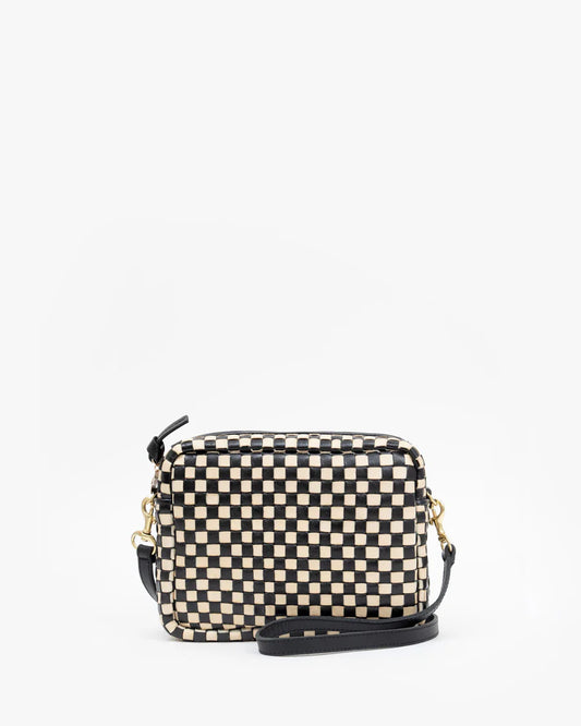 Midi Sac- Black & Cream Woven Checker