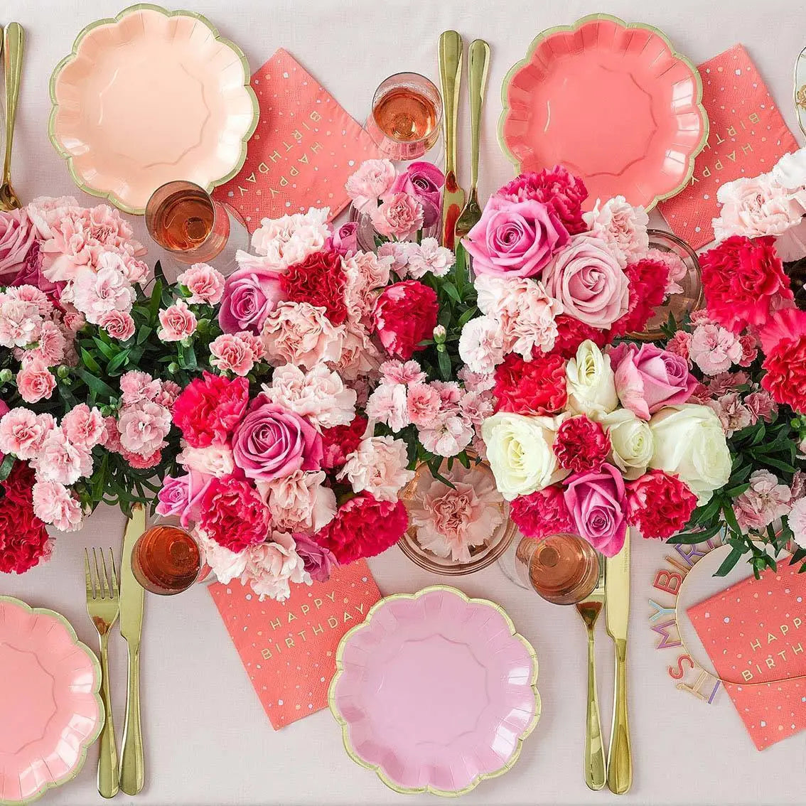 Rose Pink Party Plates | 12 Pack