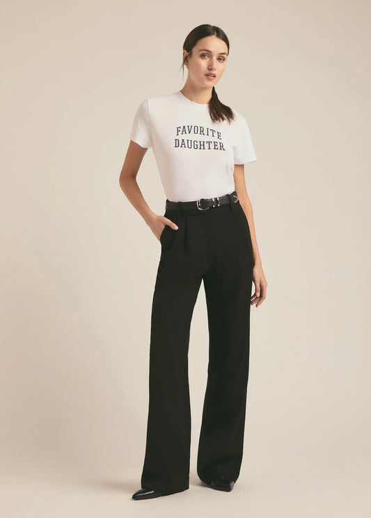 The Cropped Collegiate Tee- White