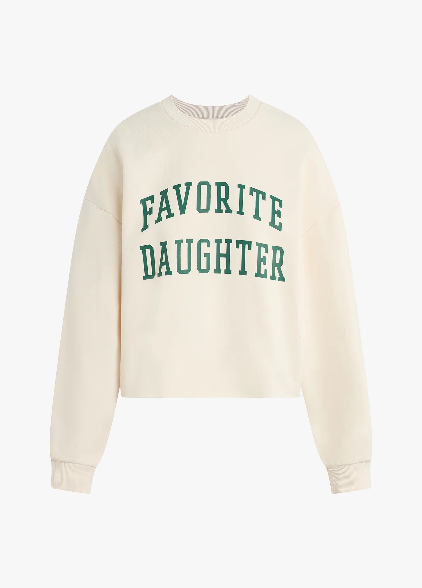 The Cropped Collegiate Sweatshirt- Cream