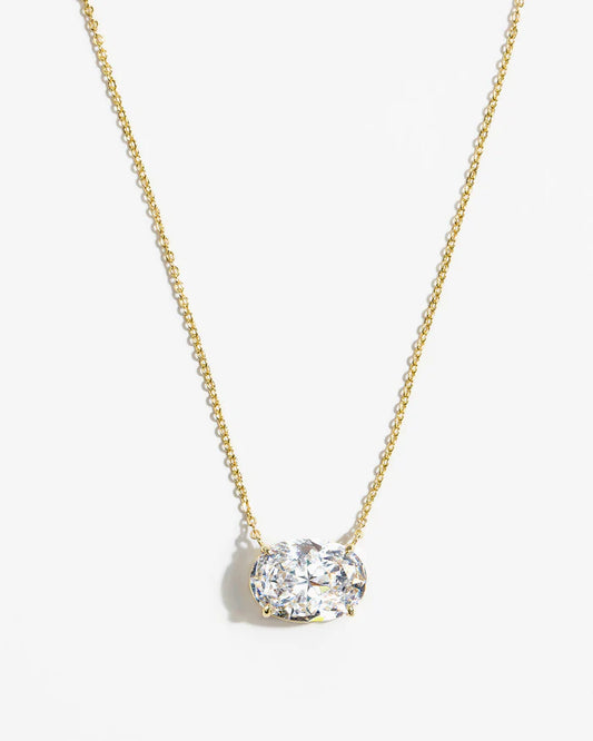 Hello Gorgeous! Necklace- Gold|White Diamondettes