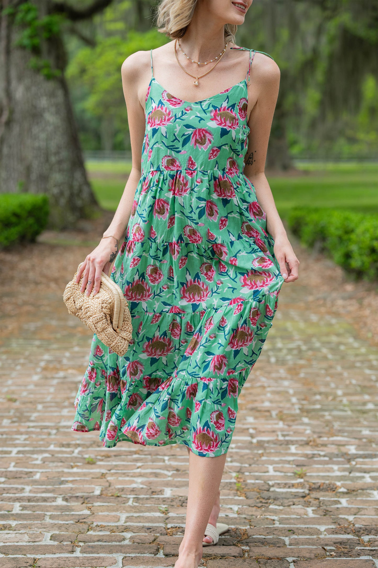 The Emma- Green & Pink Floral