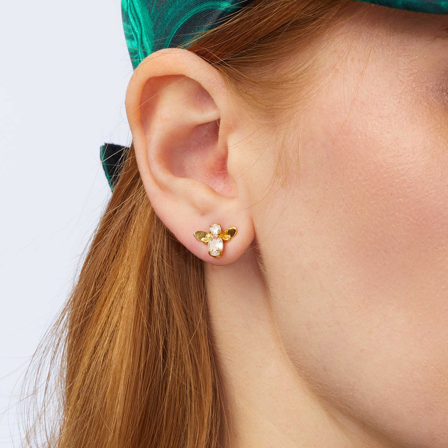 Crystal Honeybee Stud Earrings