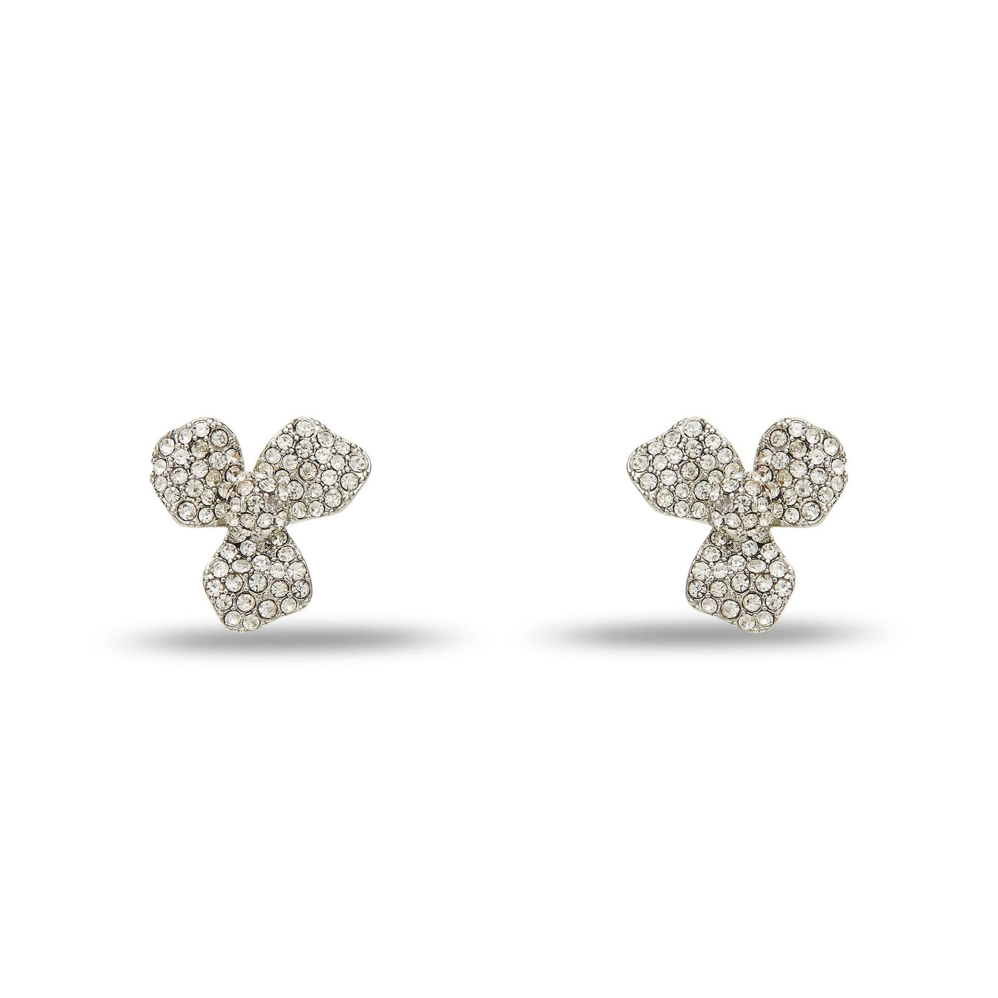 Crystal Pave Trillium Stud Earrings