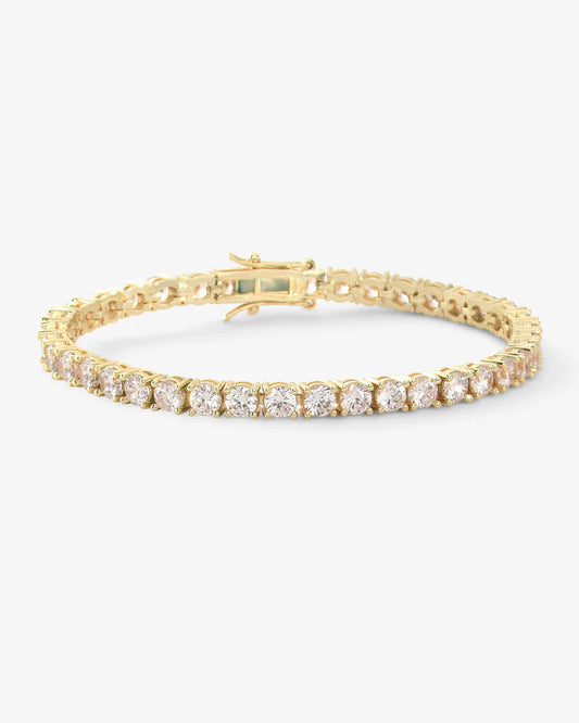 Grand Heiress Tennis Bracelet- Gold|White Diamondettes