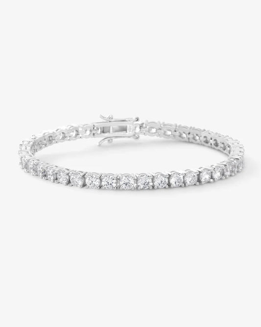 Grand Heiress Tennis Bracelet- Silver|White Diamondettes