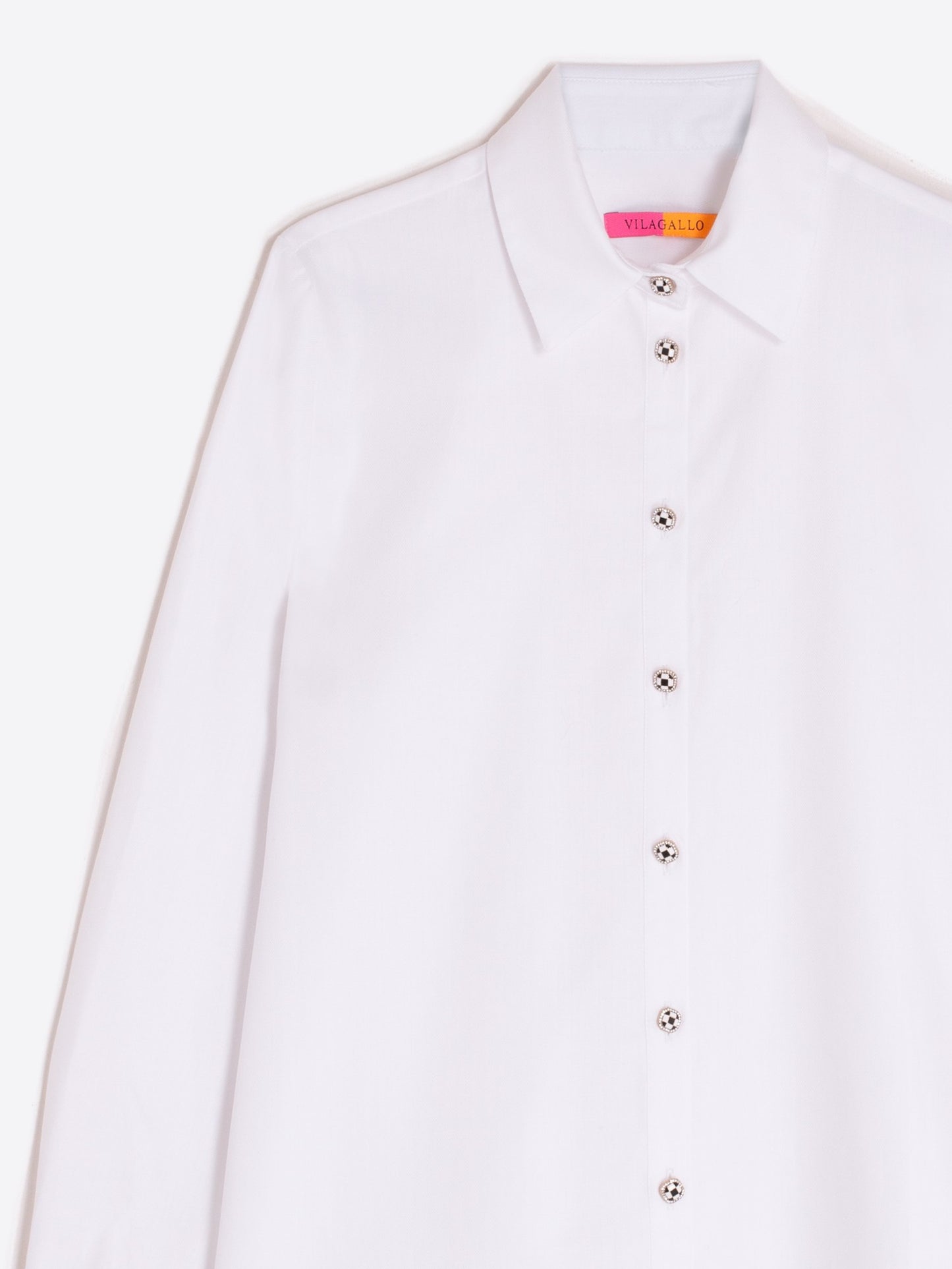 Shirt White Herringbone